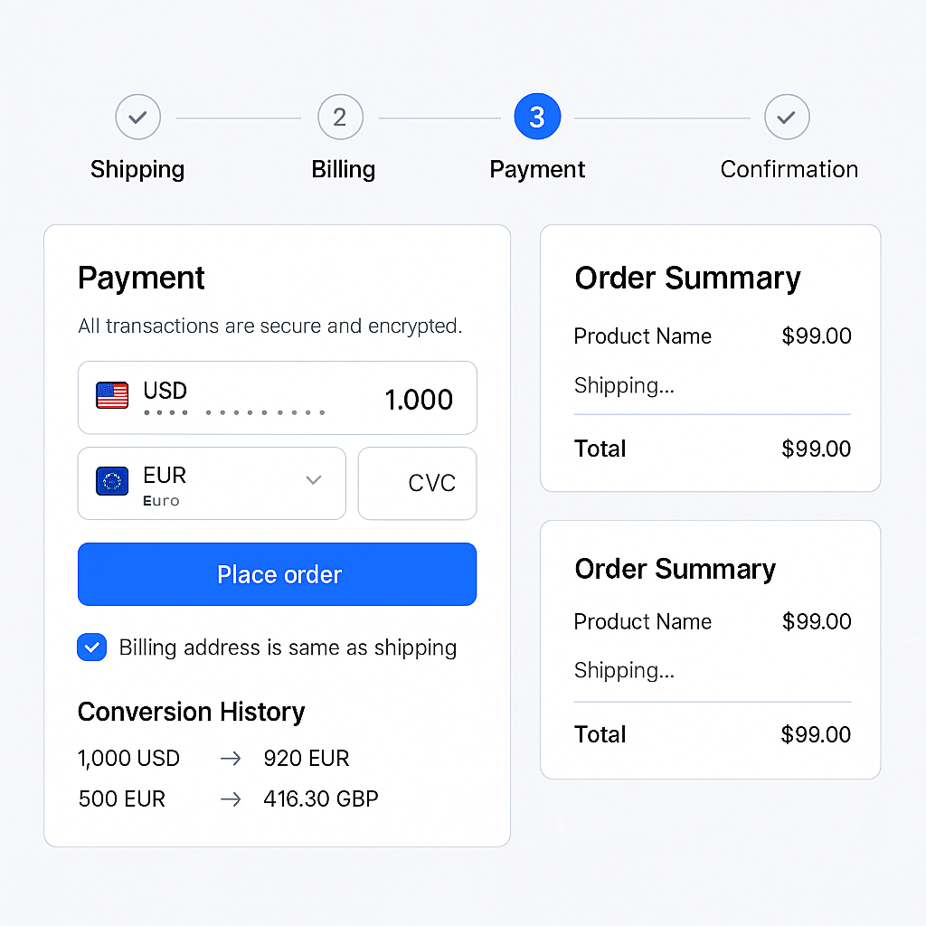 Multi stage checkout ecommerce