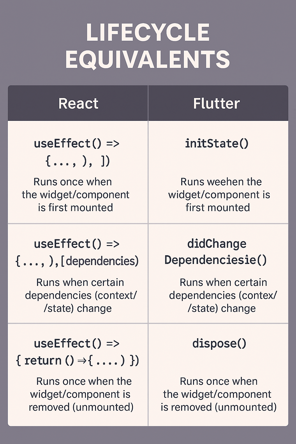 react development flutter app lifecycle and react useEffect